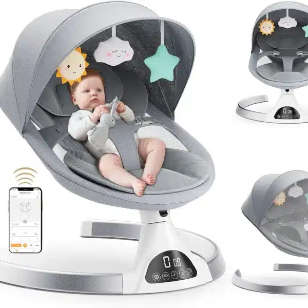 Bebecar electric baby bouncer chair, bluetooth enabled baby swing chair with remote control